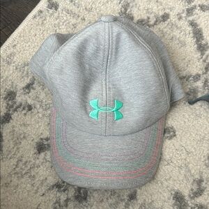 Under Armour Kids Gray Hat with Teal Logo
